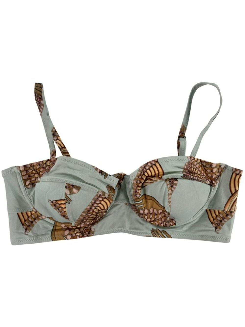 Ulla Johnson Zahara Limited Edition Bra Cup Bikini Top Water Blossoms Size L NEW